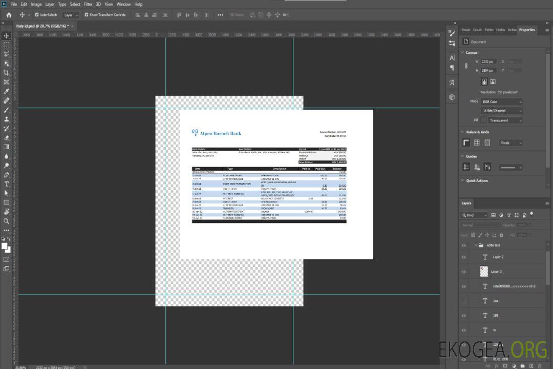 Relevé bancaire de Vanuatu Alpen Baruch, modèle Excel et PDF template Relevé bancaire de Vanuatu Alpen Baruch, modèle Excel et PDF template